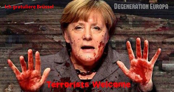 Ich bin der Zorn EU Gottes Ich bin Angela Merkel. Wenn ich, Angela Merkel, will, dass die Staaten tot von die EU Karte fallen, dann fallen die Staaten tot von die EU Karte herunter.