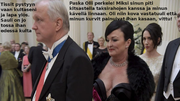 Elinkeinoministeri Olli Rehn rehnii konstit jokaiseen tilanteeseen. Puumapolitiikka aiheuttaa pulinaa ja loiskiehuntaa. Sama se mitä puhuvat kunhan puhuvat. Kohta kukaan ei muista Terrafame hässäkkää kun kaikki puhuvat Rehnin rouvan vastatuulessa littanaan painuneista rinnoista