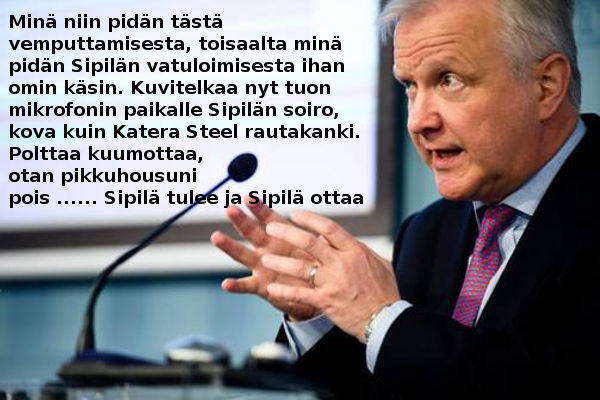 Elinkeinoministeri Olli Rehnin (keskustapuolue) mukaan pääministeri Juha Sipilä ei ole ollut tietoa siitä, että Katera Steel on saamassa tilauksen kaivosyhtiö Terrafamelta. Katera Steel Oy omistus oli kaikille osapuolille tuntematon 