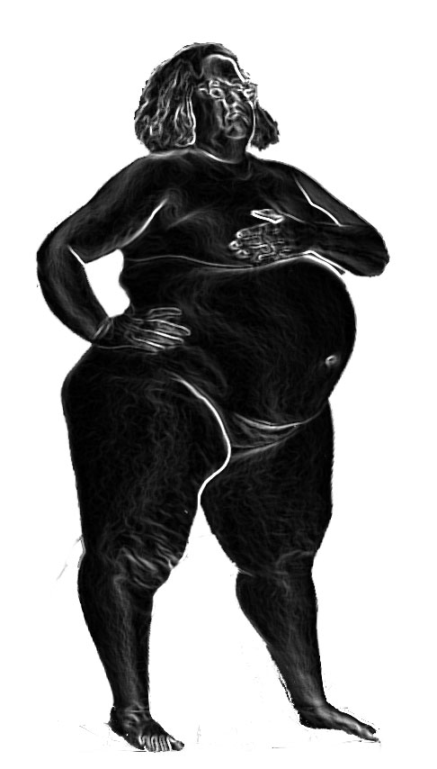 Kuvassa taiteilijatar Fat im Diarrhée luonnos Kehopositiivinen Amanda
